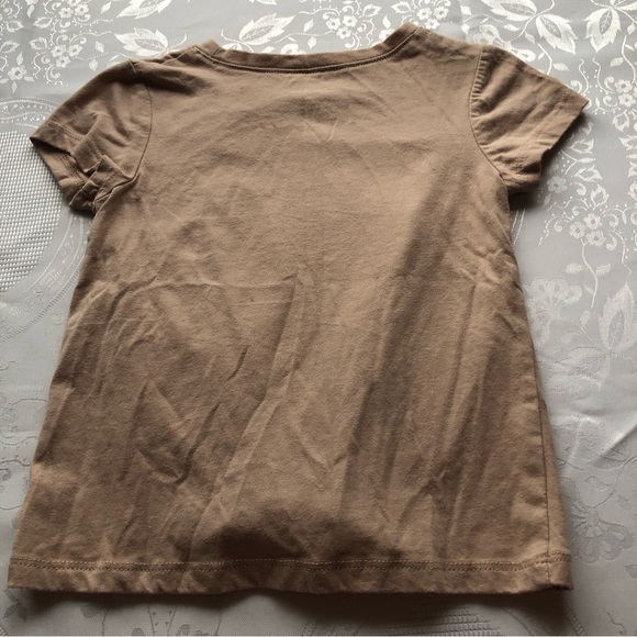 Okie Dokie Girls Size 5T Tan Graphics T-Shirt Short Sleeves Tie-Up Front Tee - Picture 6 of 10